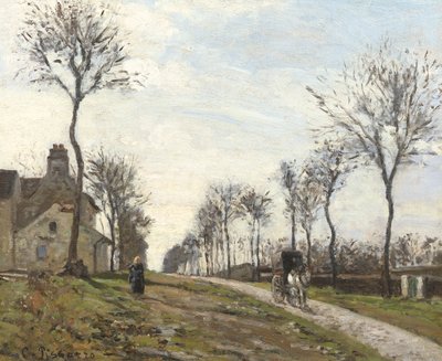 Weg in Louveciennes, 1870 door Camille Jacob Pissarro